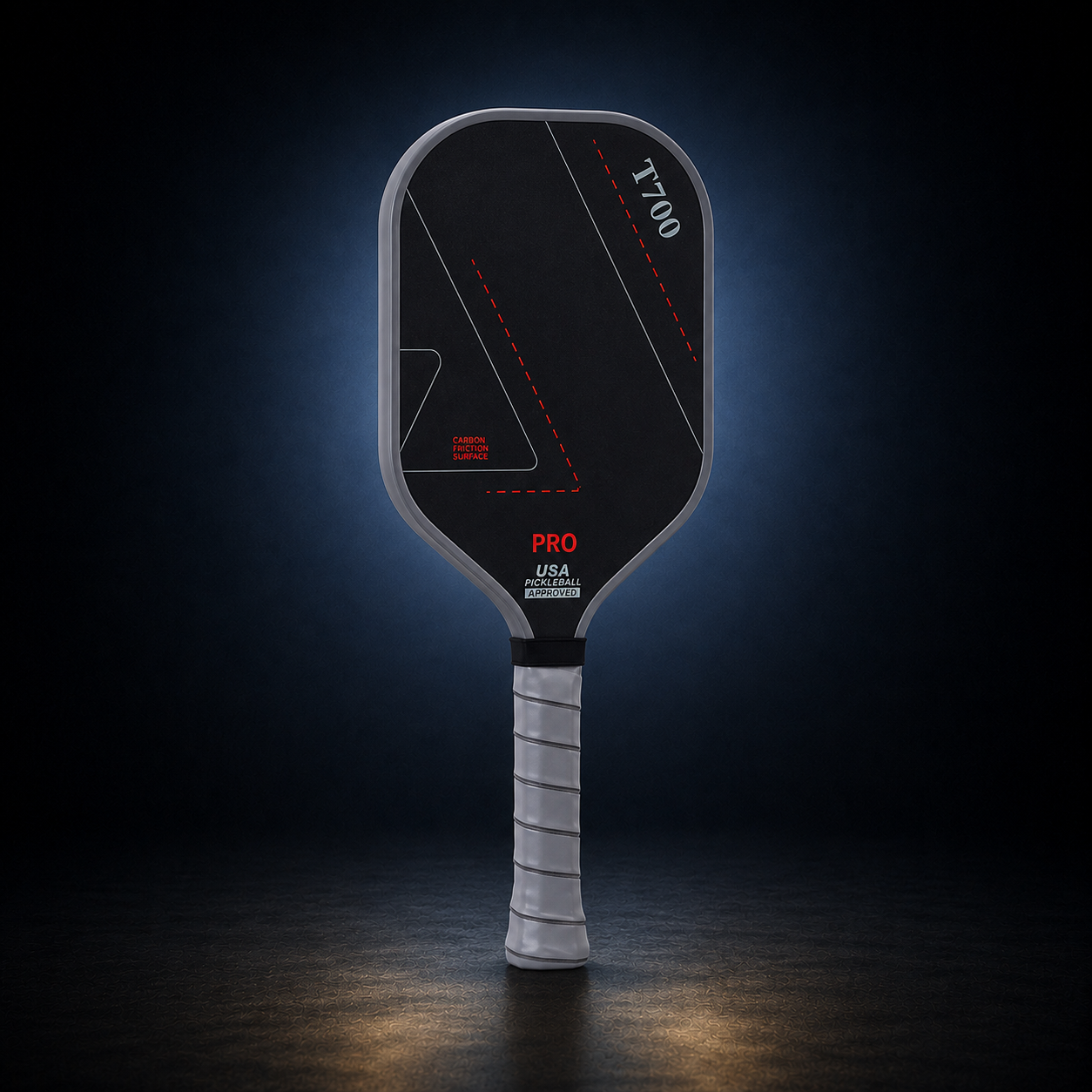 Aldren Signature Vanguard T700 paddle, upright dark studio three-quarter view — ALDREN_DARK_53183338119535_ANGLE